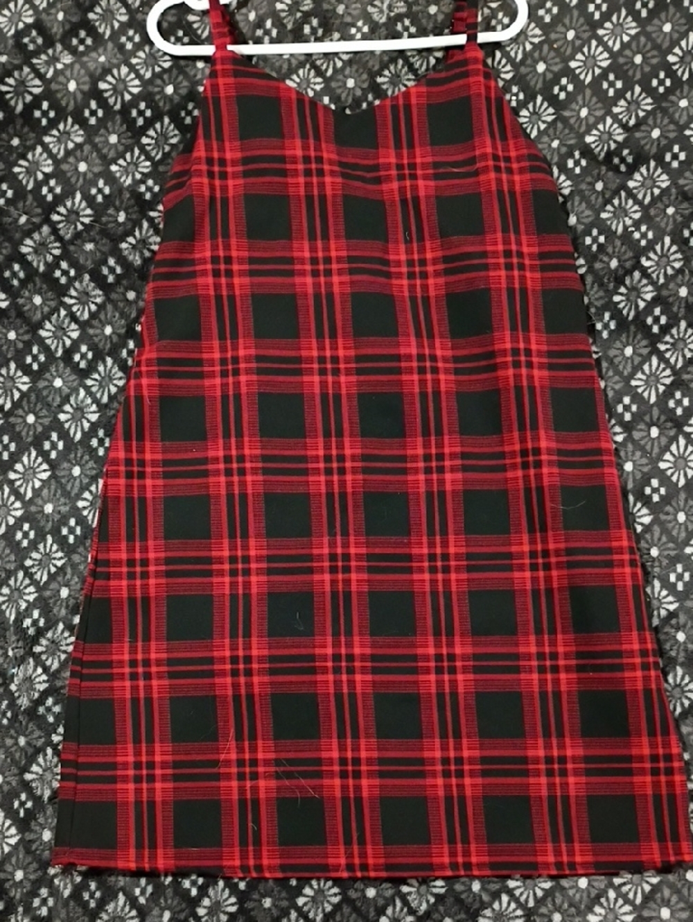 art class Red and Black Plaid Slip Dress